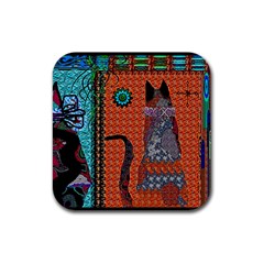 Cats Rubber Coaster (square)  by LW41021