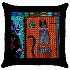 Cats Throw Pillow Case (black) by LW41021