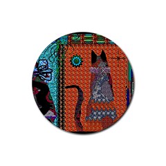 Cats Rubber Coaster (round)  by LW41021