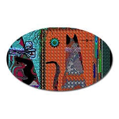 Cats Oval Magnet by LW41021