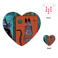 Cats Playing Cards Single Design (heart)