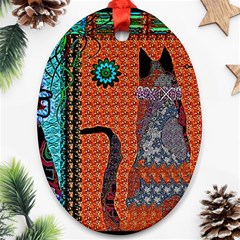 Cats Oval Ornament (two Sides)