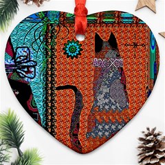 Cats Heart Ornament (two Sides) by LW41021