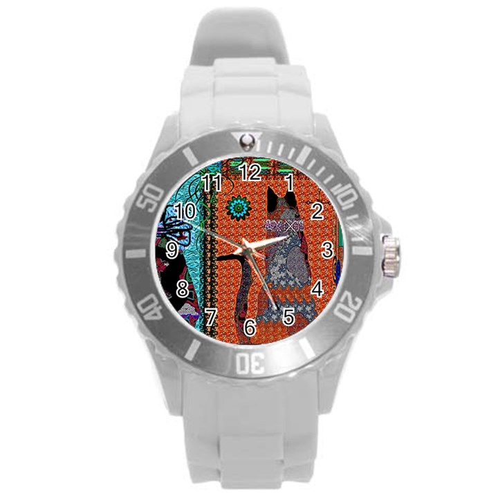 Cats Round Plastic Sport Watch (L)