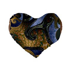 Sea Of Wonder Standard 16  Premium Heart Shape Cushions by LW41021