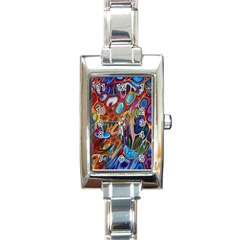 Colored Summer Rectangle Italian Charm Watch by Galinka