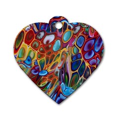 Colored Summer Dog Tag Heart (one Side)