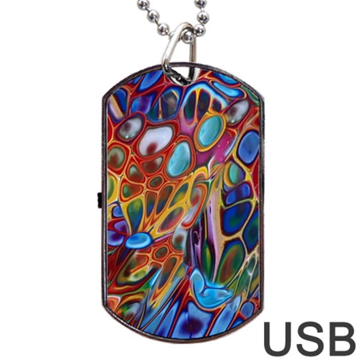 Colored summer Dog Tag USB Flash (One Side)