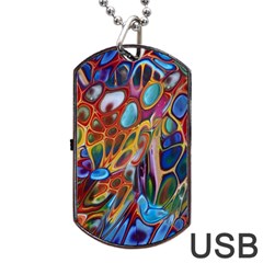 Colored Summer Dog Tag Usb Flash (one Side) by Galinka