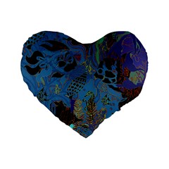 Undersea Standard 16  Premium Heart Shape Cushions by PollyParadise