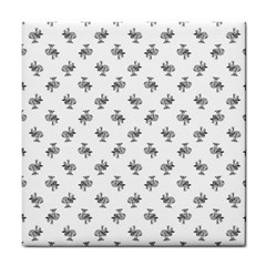 Black And White Sketchy Birds Motif Pattern Tile Coaster