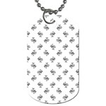 Black And White Sketchy Birds Motif Pattern Dog Tag (One Side) Front