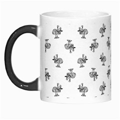 Black And White Sketchy Birds Motif Pattern Morph Mugs by dflcprintsclothing