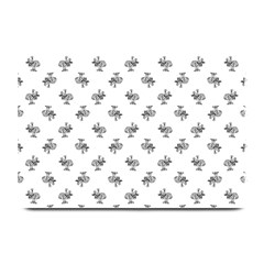 Black And White Sketchy Birds Motif Pattern Plate Mats by dflcprintsclothing