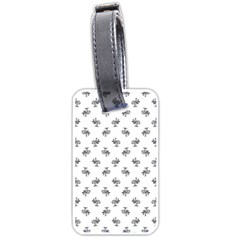 Black And White Sketchy Birds Motif Pattern Luggage Tag (one Side) by dflcprintsclothing