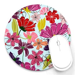 Flower pattern Round Mousepads