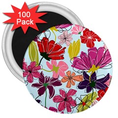 Flower pattern 3  Magnets (100 pack)