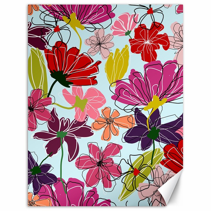 Flower pattern Canvas 12  x 16 