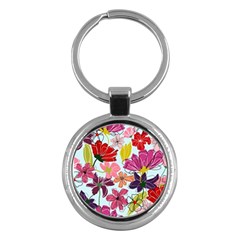 Flower Pattern Key Chain (round) by Galinka