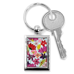 Flower Pattern Key Chain (rectangle) by Galinka