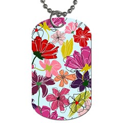 Flower Pattern Dog Tag (one Side) by Galinka