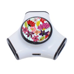 Flower pattern 3-Port USB Hub