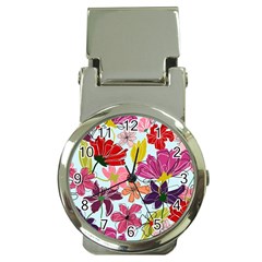 Flower Pattern Money Clip Watches by Galinka