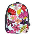 Flower pattern School Bag (XL) Front