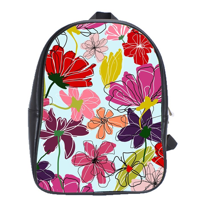 Flower pattern School Bag (XL)