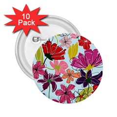 Flower Pattern 2 25  Buttons (10 Pack)  by Galinka