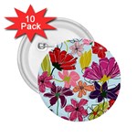 Flower pattern 2.25  Buttons (10 pack)  Front