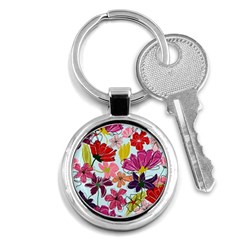 Flower Pattern Key Chain (round) by Galinka