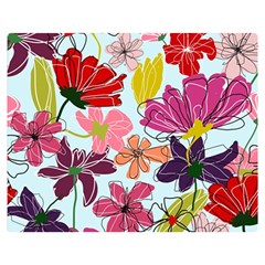 Flower pattern Double Sided Flano Blanket (Medium) 