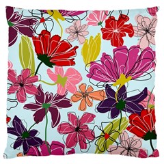 Flower Pattern Large Cushion Case (two Sides) by Galinka