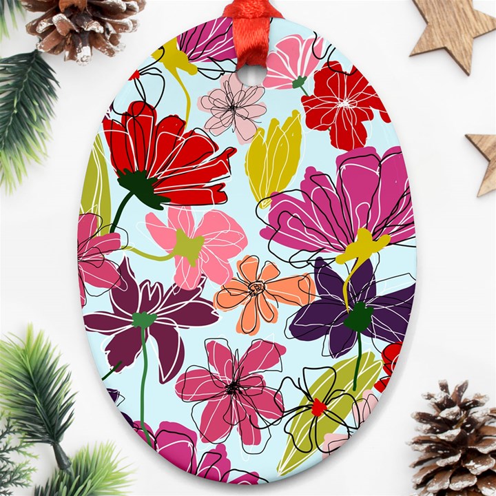 Flower pattern Ornament (Oval)