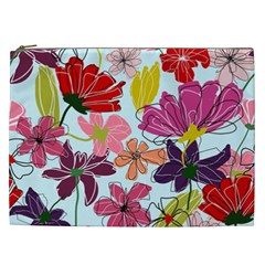 Flower Pattern Cosmetic Bag (xxl) by Galinka