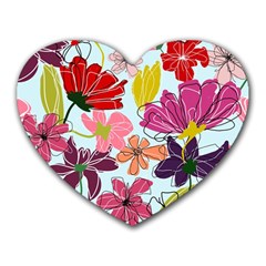 Flower Pattern Heart Mousepads by Galinka