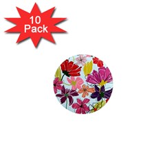 Flower Pattern 1  Mini Magnet (10 Pack)  by Galinka