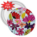 Flower pattern 3  Buttons (100 pack)  Front