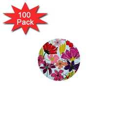 Flower Pattern 1  Mini Buttons (100 Pack)  by Galinka