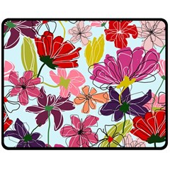 Flower Pattern Double Sided Fleece Blanket (medium) 