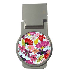 Flower Pattern Money Clips (round)  by Galinka