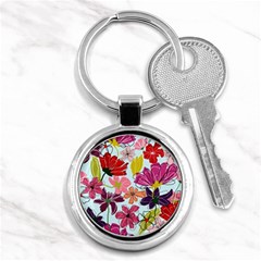 Flower Pattern Key Chain (round) by Galinka