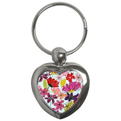 Flower Pattern Key Chain (heart) by Galinka