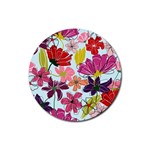 Flower pattern Rubber Coaster (Round)  Front