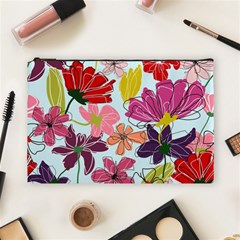 Flower Pattern Cosmetic Bag (large) by Galinka