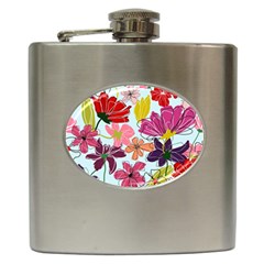 Flower Pattern Hip Flask (6 Oz) by Galinka