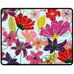 Flower Pattern Fleece Blanket (medium)  by Galinka