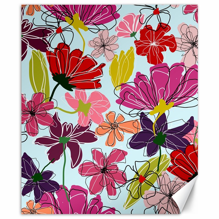 Flower pattern Canvas 8  x 10 