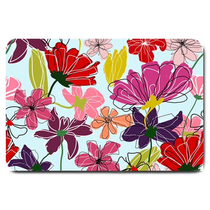 Flower pattern Large Doormat 